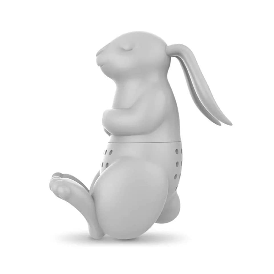 

Cute rabbit design, reusable, washable, and eco-friendly silicone tea strainer for tea bags.