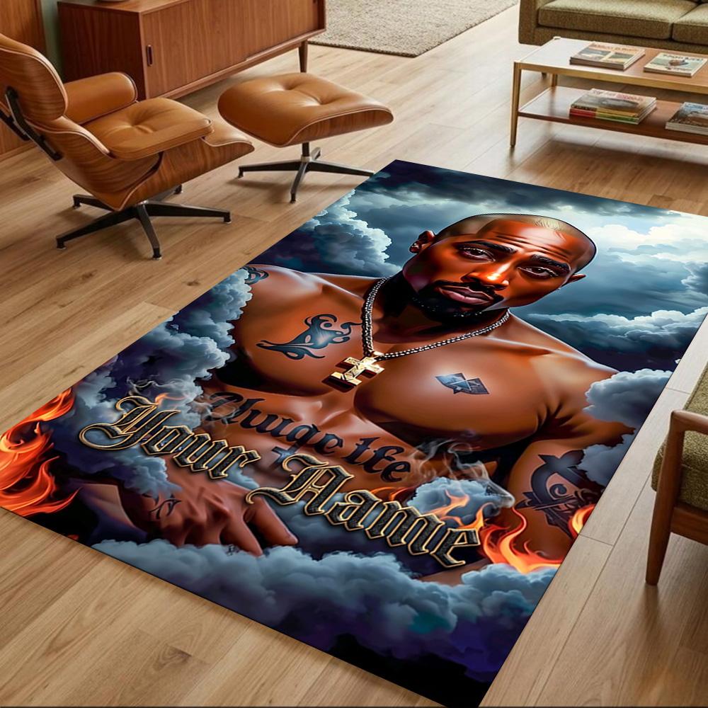 2pac Customize Your Name Carpet Suitable for Decorate Room Study Room Game Room Playrooms Antislip Carpet Decorate Offices