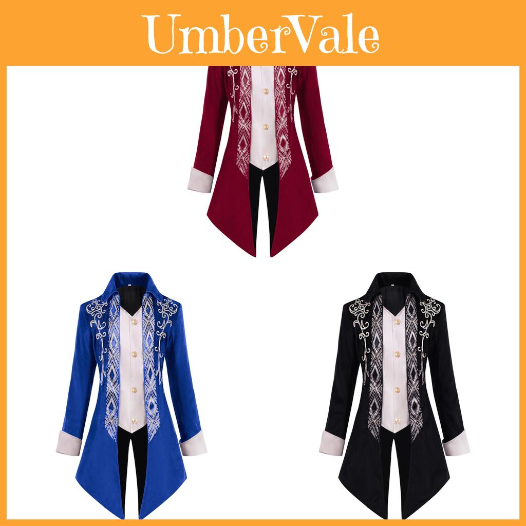 Medieval Gentleman Tailcoat Suit With Polyester Material For Theater And Cosplay