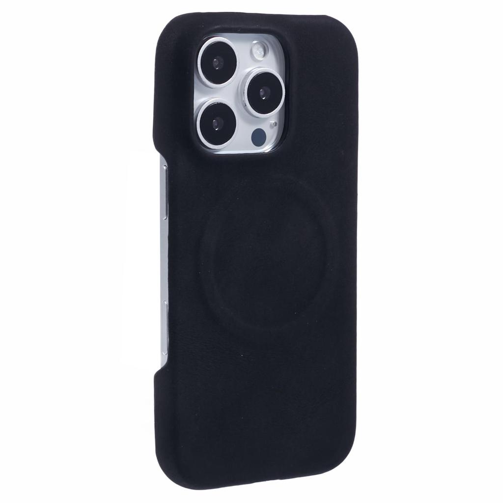 For iPhone 16 Pro Case Compatible with MagSafe Skin-Touch Leather+PC Back Cover