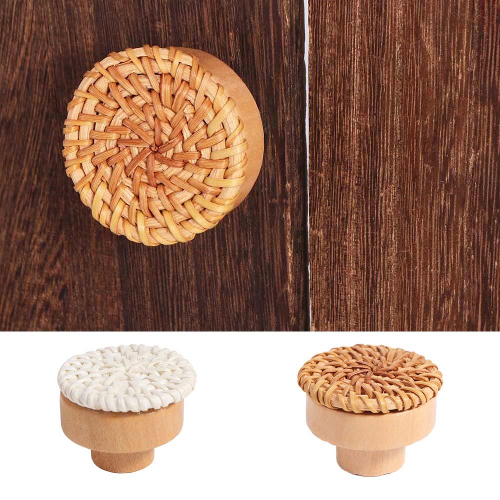 Skapdørhåndtak Trehåndtak Møbelbeslag Rundt Garderobehåndtak Hjem