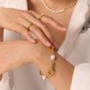Yori High Quality Stainless Steel Natural Pearls Bracelet Golden  Wholesale Jewelry 18K PVD Plated Waterproof