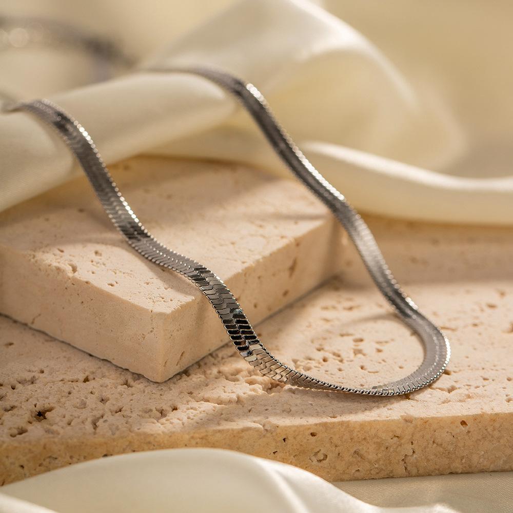 European and American ins steel stainless steel necklace titanium steel popular necklace stacked jewelry snake bone chain necklace