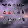 15grid/90pcs 3D Cute Halloween Pumpkin/Skull/Ghost/Cross Nail Gems Black Cat Bow Bat Nail Charms Resin Flatback Halloween Nails