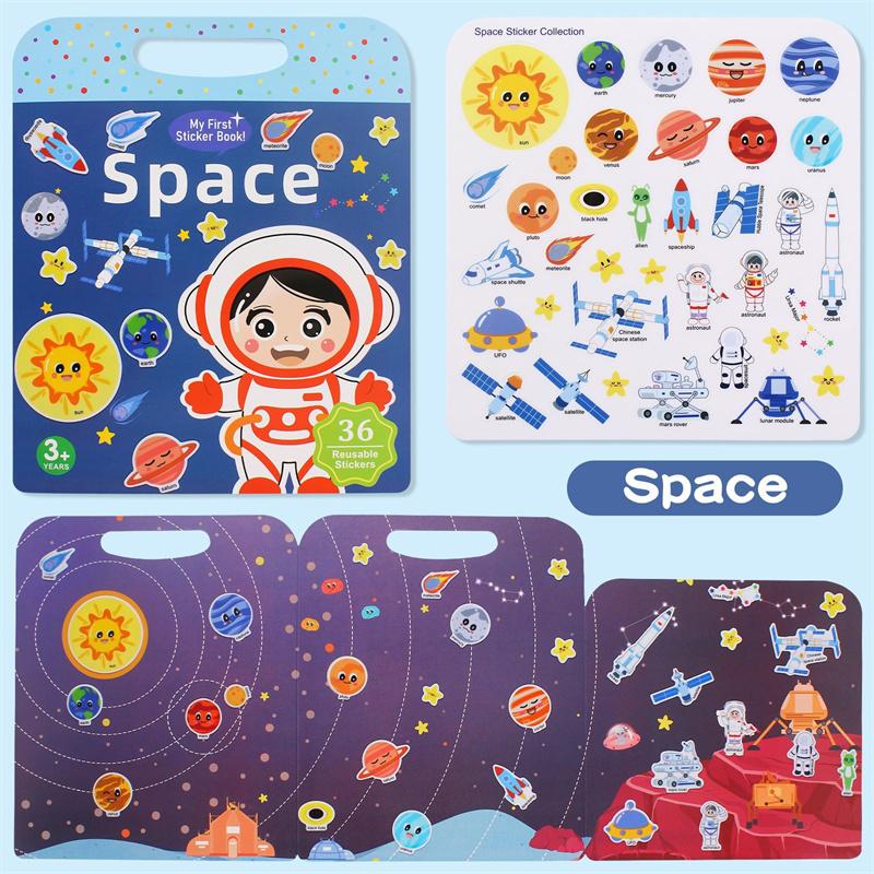 

Reusable Sticker Book For Toddlers, Waterproof Sticker Books, Quiet Diy Activity For Kids, Fun & Educational Learning Toy