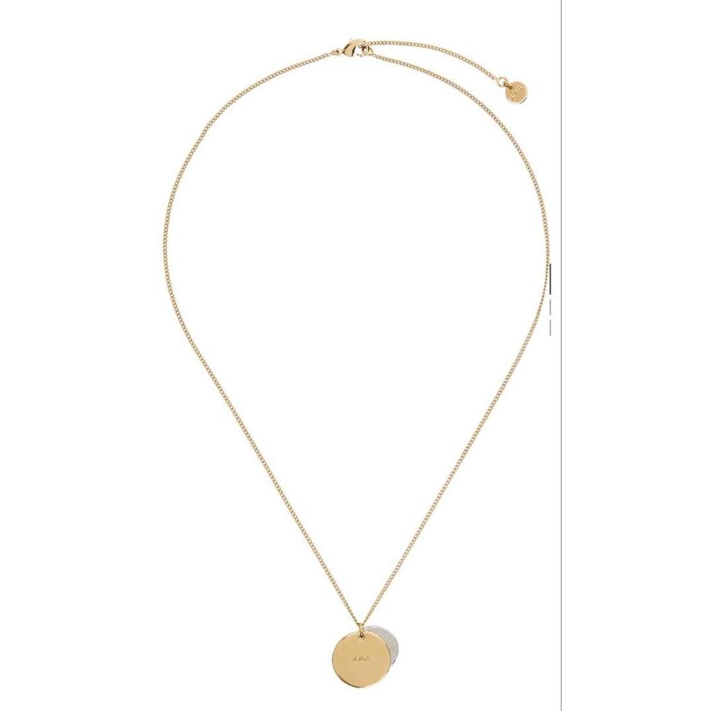 Used A.P.C. Gold Eloi Double Medallion Necklace