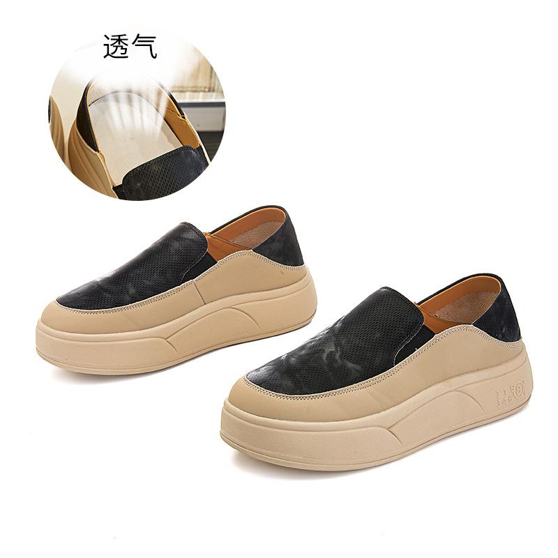 Small size 34 large size 41 two wearing little white shoes women's 2025 spring and summer new single shoes platform ethnic style retro loafers