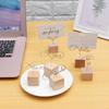 1 PC Name Card Desktop Ornaments Wedding Decor Square Wooden Photo Clip Picture Frame Memo Holder