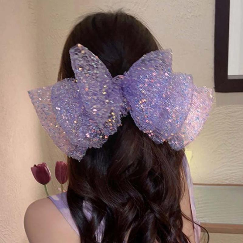 Kids Girls Sequin Bow Hair Clips Hair Accessories Children's Hairpin