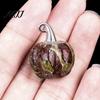 Versatile Seasonal Accents Natural Crystal Pumpkin Pendant, Mini Carved Stone Charm with Window Display Ornaments Metal Hook, Halloween Micro