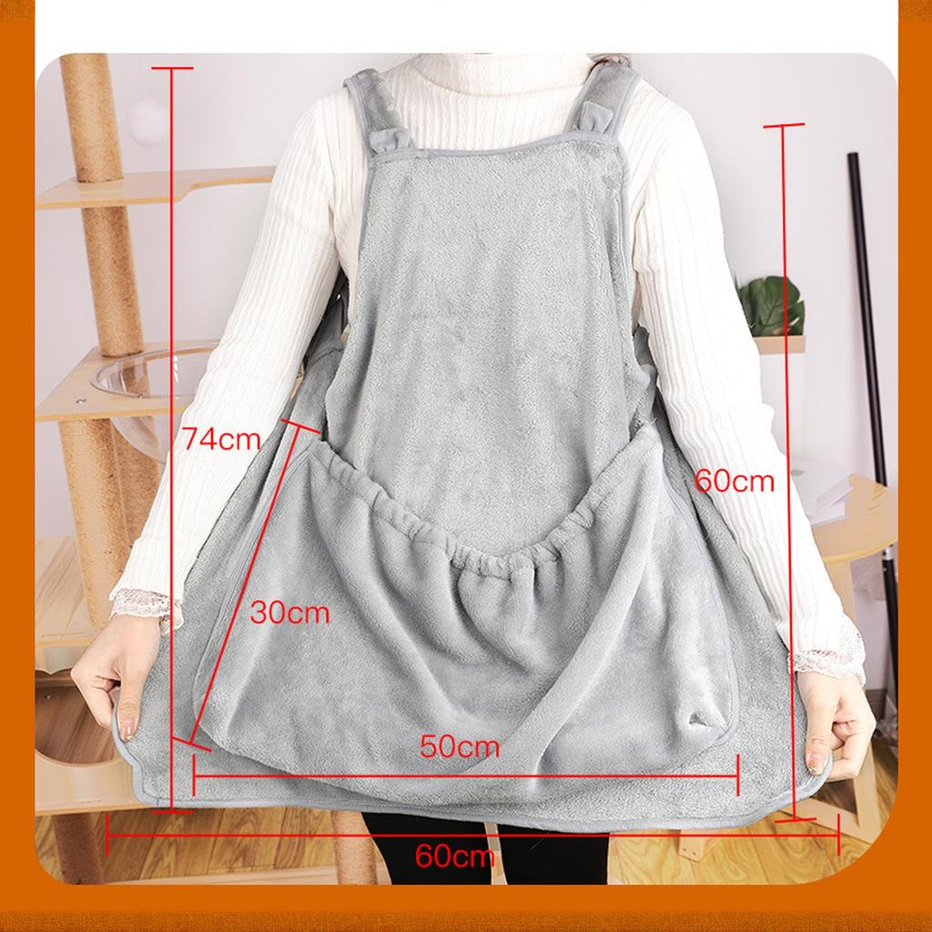 Winter Warm Plush Pet Holding Apron -Hair Carrier Pouch with Leg Holes