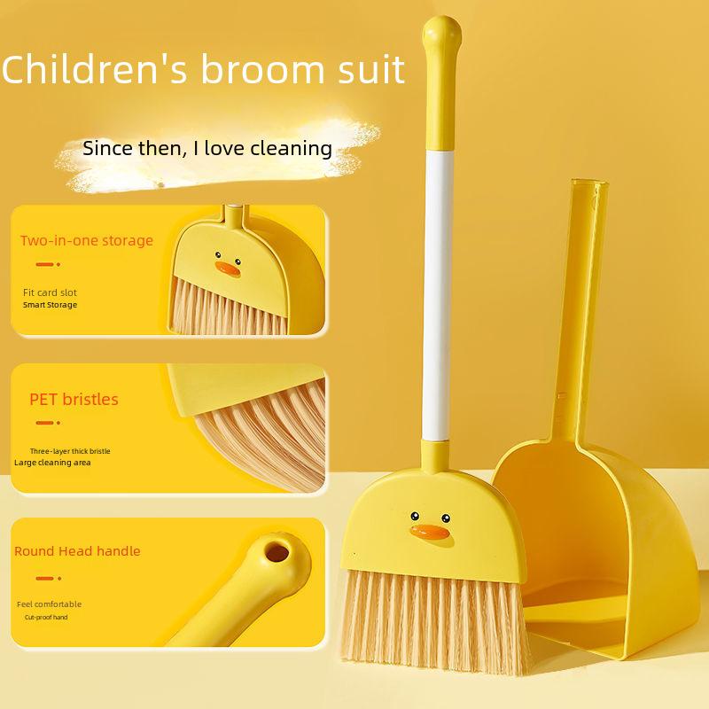 Kids' Mini Broom and Dustpan Set: Baby-Friendly Toy for Sweeping and Mopping