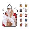 Vtipná zástěra Jemný polyester Nastavitelná Bez rukávů Sexy Vzor Unisex Zástěra pro Domov