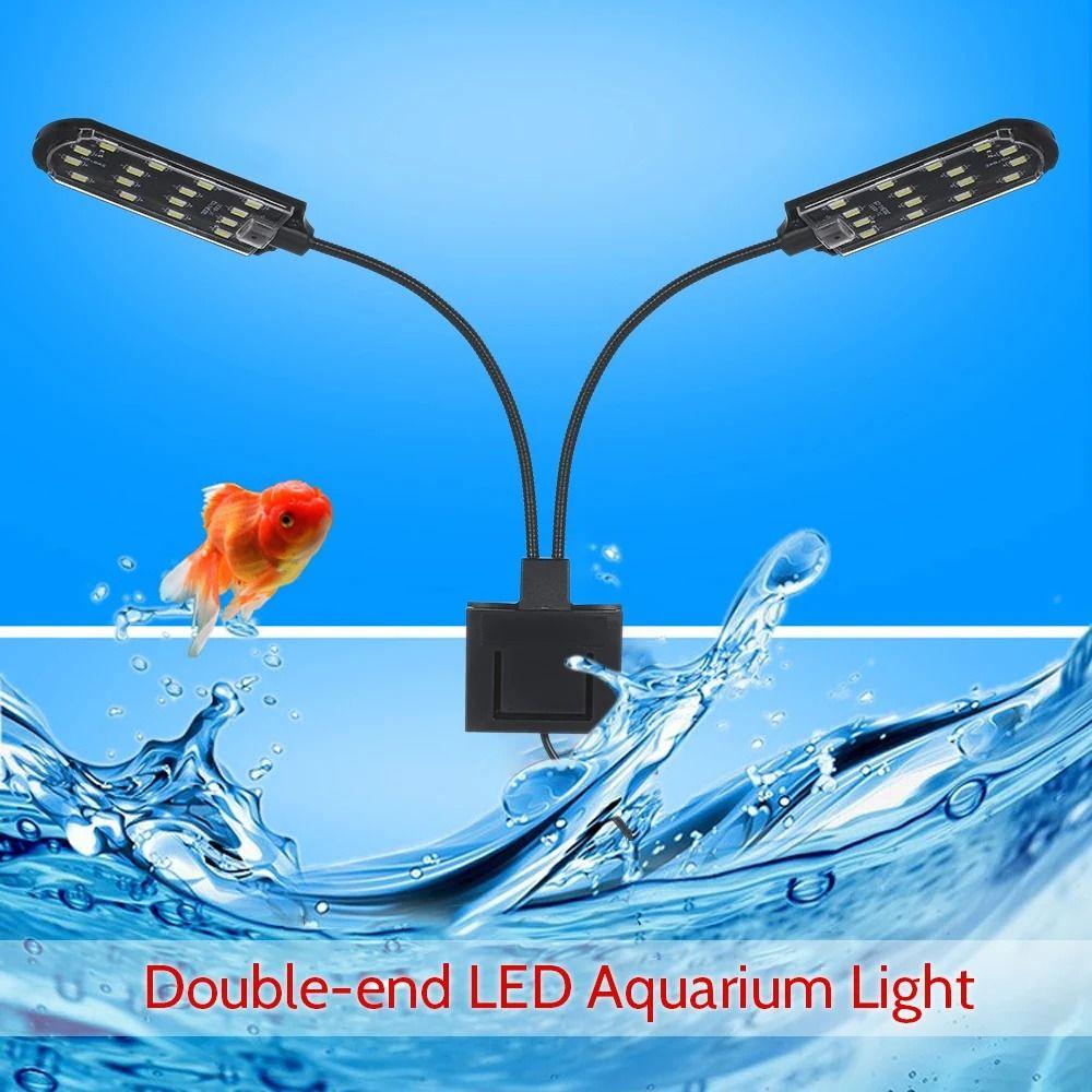 White Light Fish Tank Clip Lamp Flexible Bendable Fish Tank Light Landscape Lamps  Home Aquariums
