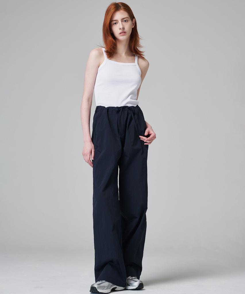 MALOUPE 2162 Lightweight Nylon Wide Pants (Navy)
