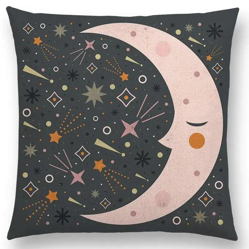 Niedliche Cartoon-Tiere Sofa Überwurf Kissenbezug Blumen Blatt Mond Sterne Nachthimmel Fuchs Flamingo Katze Schwan Vogel Narwal Kissenbezug