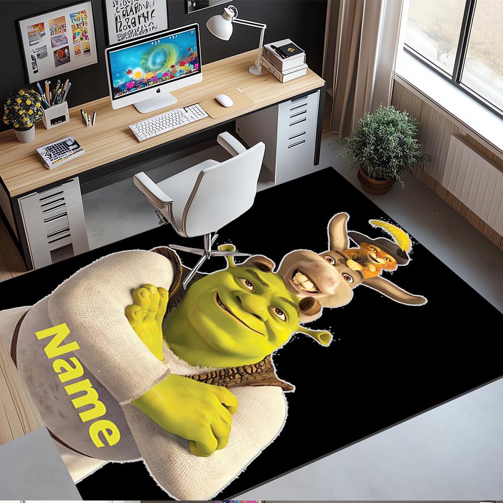 Benutzerdefinierter Name Shrek Bedruckter Teppich, Teppich für Bürostuhl Wohnzimmer Schlafzimmer Küche Raumdekoration Geschenke.