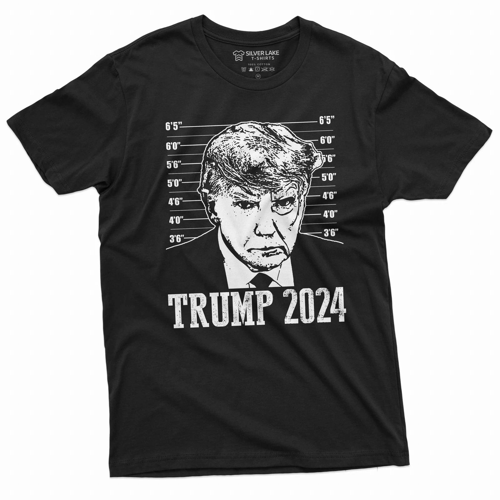 Men s Trump 2024 real mug shot T-shirt DJT arrest mugshot police photo shirt XXXL