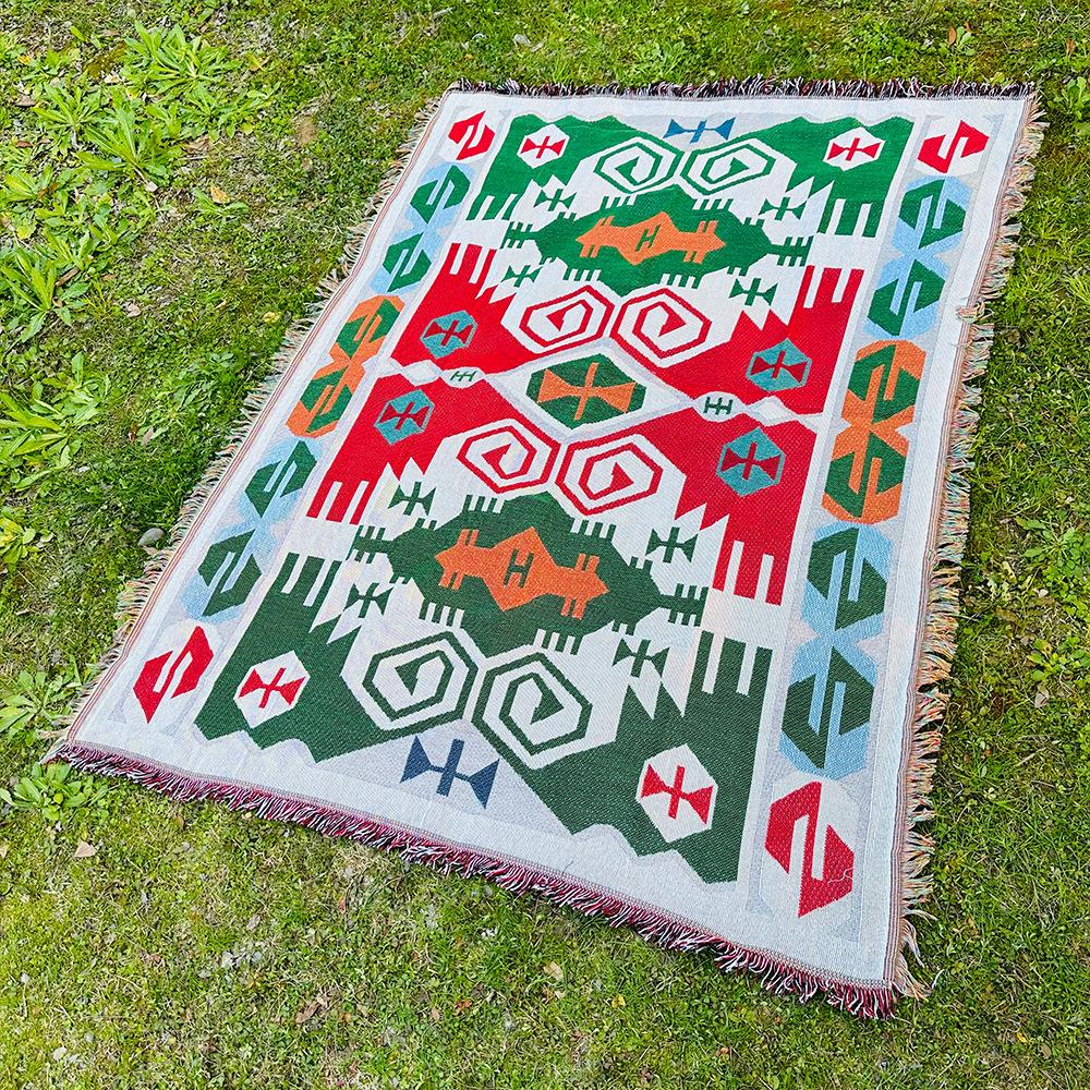 Wire Blanket Camping Blanket Picnic Blanket Sofa Blanket Multifunctional Ethnic Wave Western Asian Blanket Outdoor Blanket