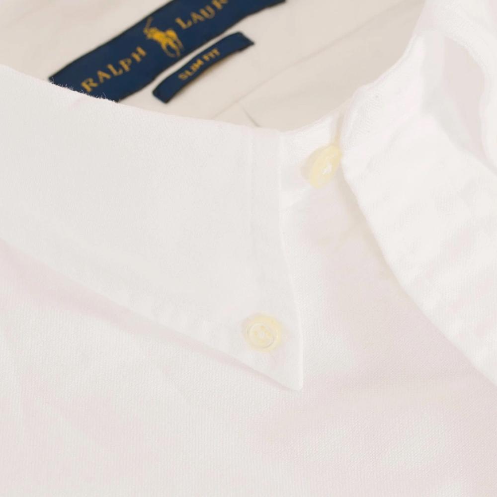 Polo Ralph Lauren Solid Logo Polo Collar Single-Breasted Short Sleeve Shirt Men shirts White 710691428-005