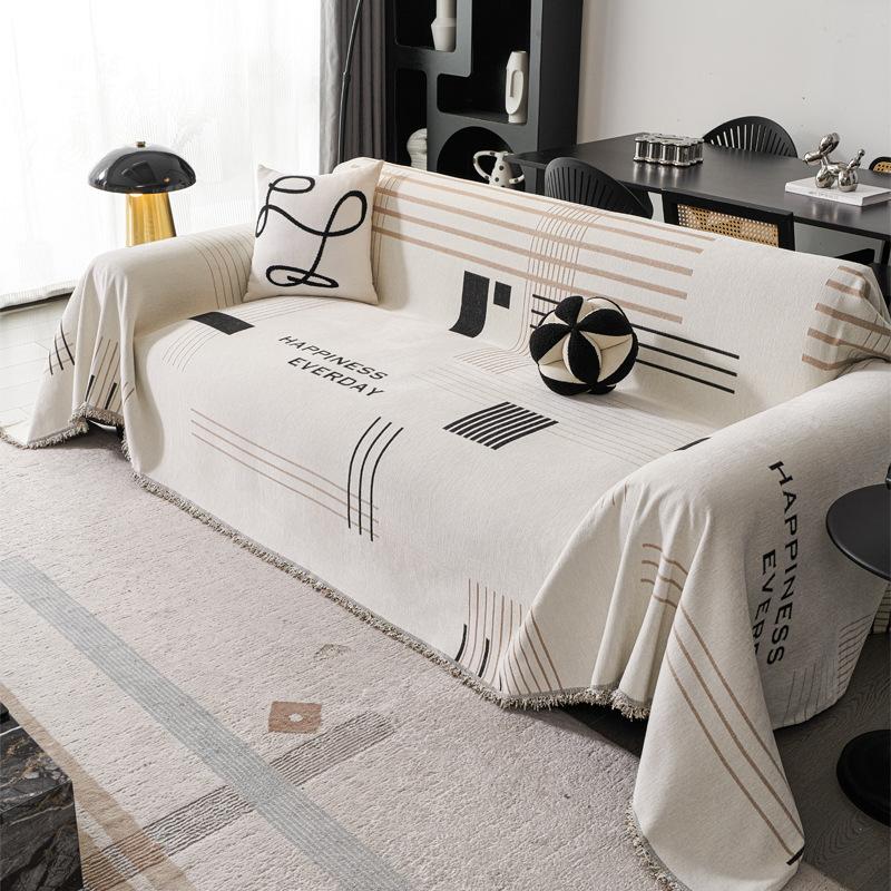 Modern Minimalist Sofa Cover Fabric High Grammage Chenille Four Seasons Universal Sofa Towel Anti Cat Scratch Soft Blanket