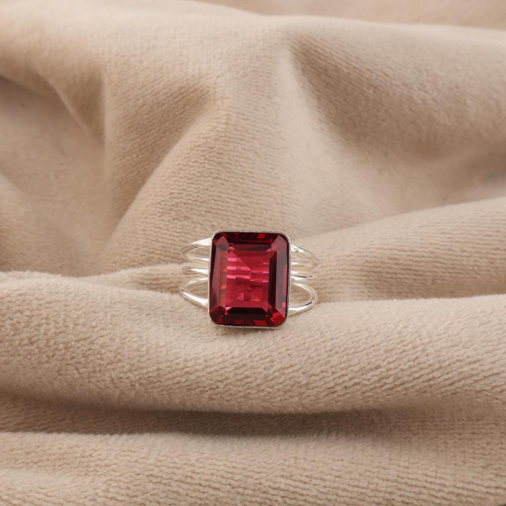 Pink Rubellite Gemstone Silver Ring, 925 Sterling Silver Handmade Jewelry, Partywear Ring Gift For Women RR-78-16