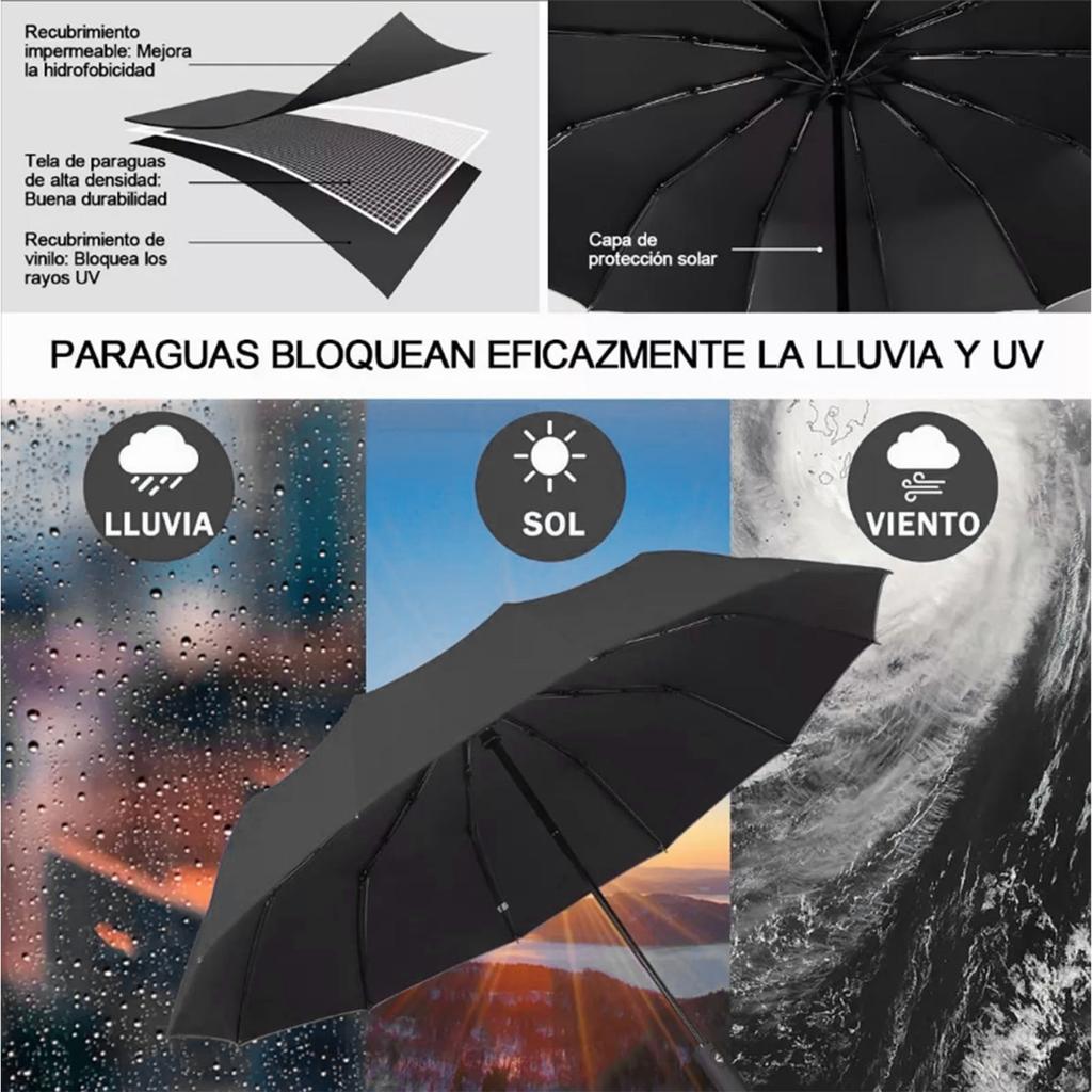 Automatic Umbrella Sun Protection Dual Purpose Strong Structure Portable Black Umbrella Travel