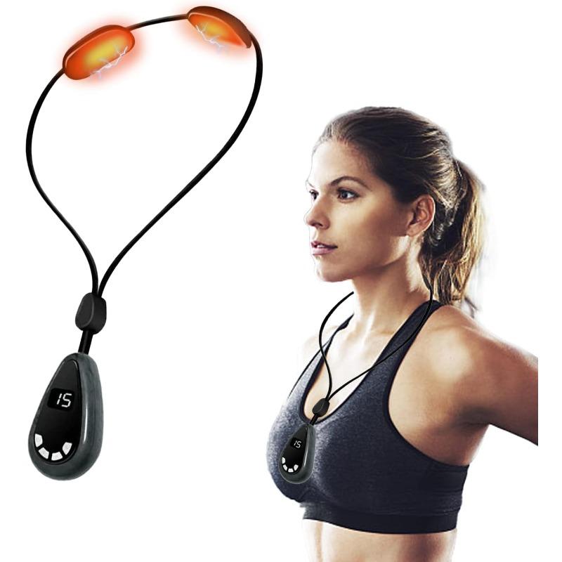 Neck Massager, Lymphatic Drainage Neck Massage with 3 Heat Therapy, 6 Modes, 15 Intensity Levels, Portable Electric Massager for Home, Office, Travel