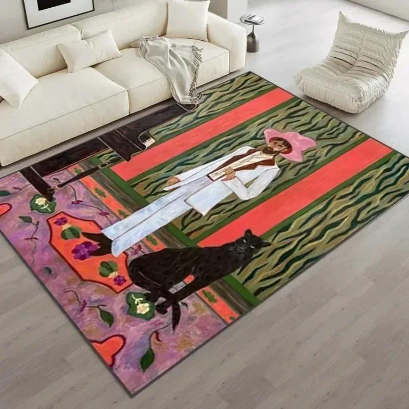 Art Retro Abstract Crystal Pile Carpet Rug for Home Living Room Bedroom Sofa Doormat Decor Kids Play Area Rug Non-slip Floor Mat