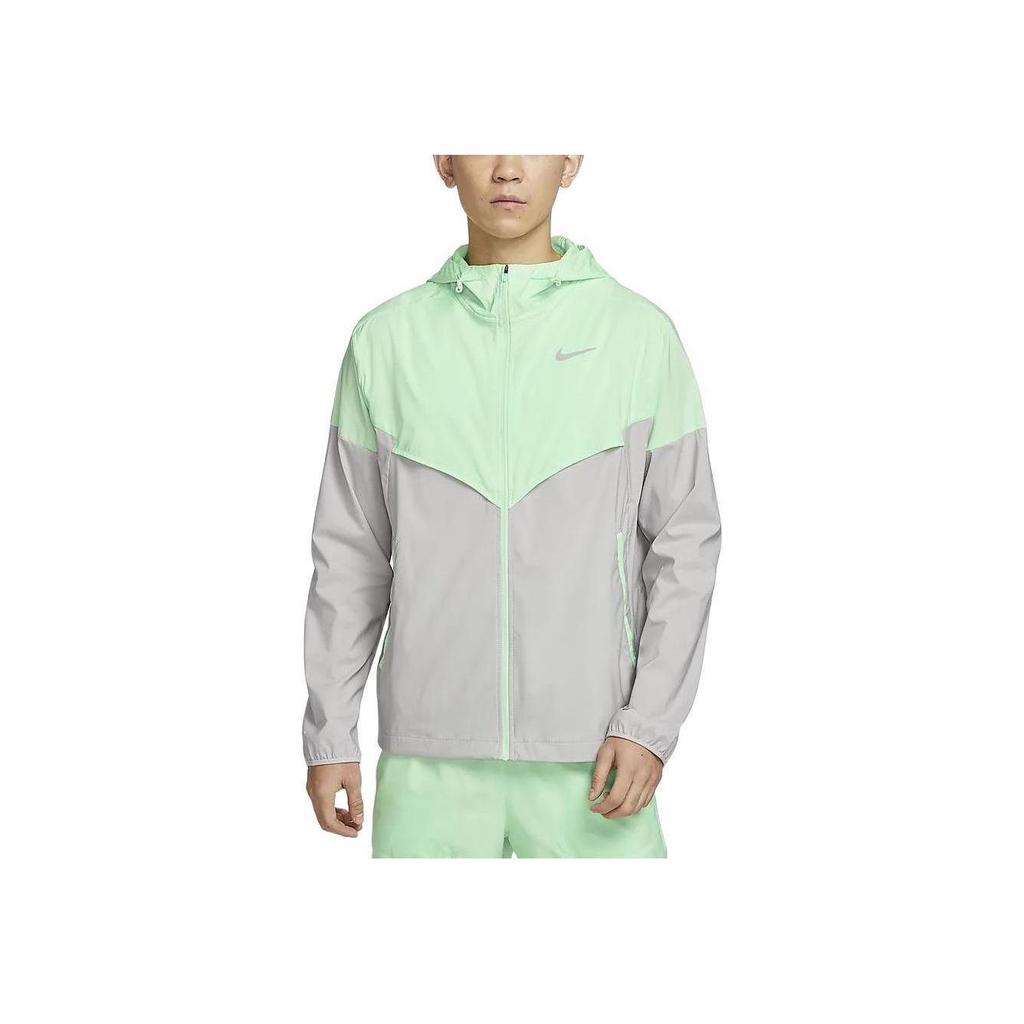 Nike Windrunner Color Block Hooded Casual Long Sleeve Waterproof Lightweight Jacket Men Jacket Steam-Green FB7541-376
