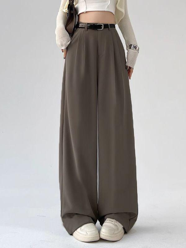 Women's Spring/Summer 2026 High Waist Loose Wide Leg Floor-Length Suit Pants