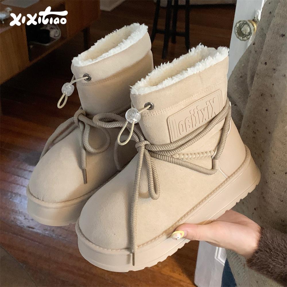 Fashion Thick-Soled Snow Boots for Women, Ankle Winter Boots with Thick Fur, 2025 New Style Cotton Soft Casual Snow Boots, Original Fashion Winter