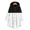Women's Fashionable Patchwork Loose Hooded Plush Button Long Sleeved Loose Warm Jacket