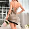 Women's Sleeping Skirt Ice Silk Pajama Thin Style Backless Hollow Strap Home Clothes