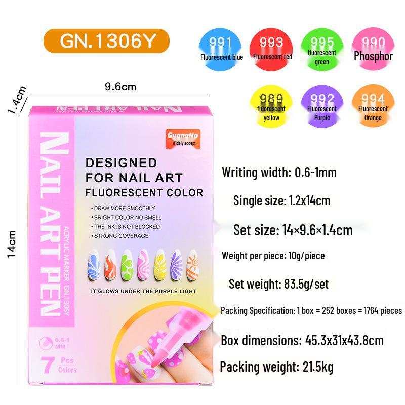 Versatile Nail Art Graffiti Pens - Quick-Dry, Colored Acrylic Markers for DIY Nail Painting & Lining