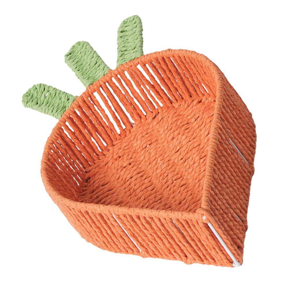 Carrot Storage Basket Crafting Organizer Shaped Tray Fruit Paper Rope Rack Office Carrot Storage Basket Sundries Basket