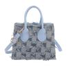 Karierte Damentasche neuer Modetrend Umhängetasche Denim-Textur Mode Messenger Bag