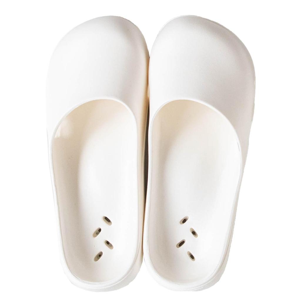Oka Care Mule Bath Large Slippers, White,