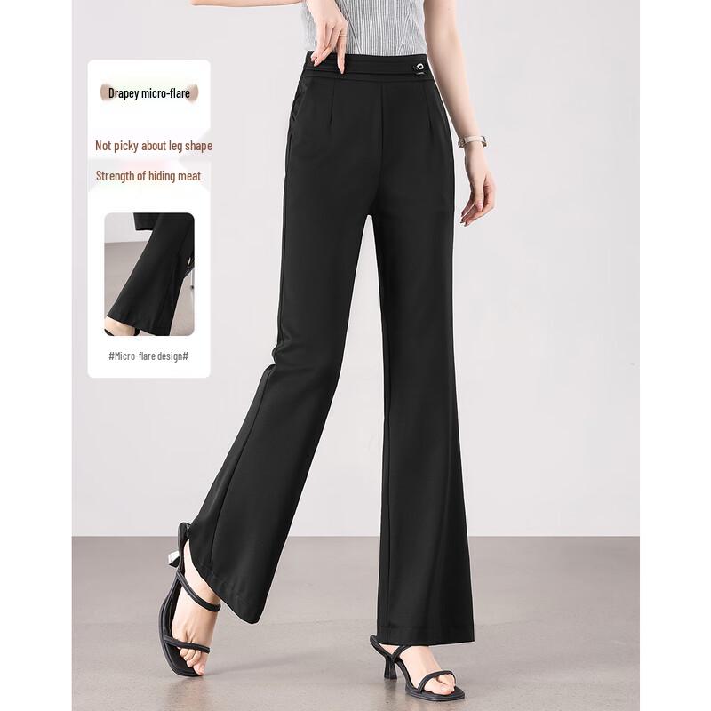 

TERRE BLEUE Women s High-Waist Micro-Flared Trousers 31