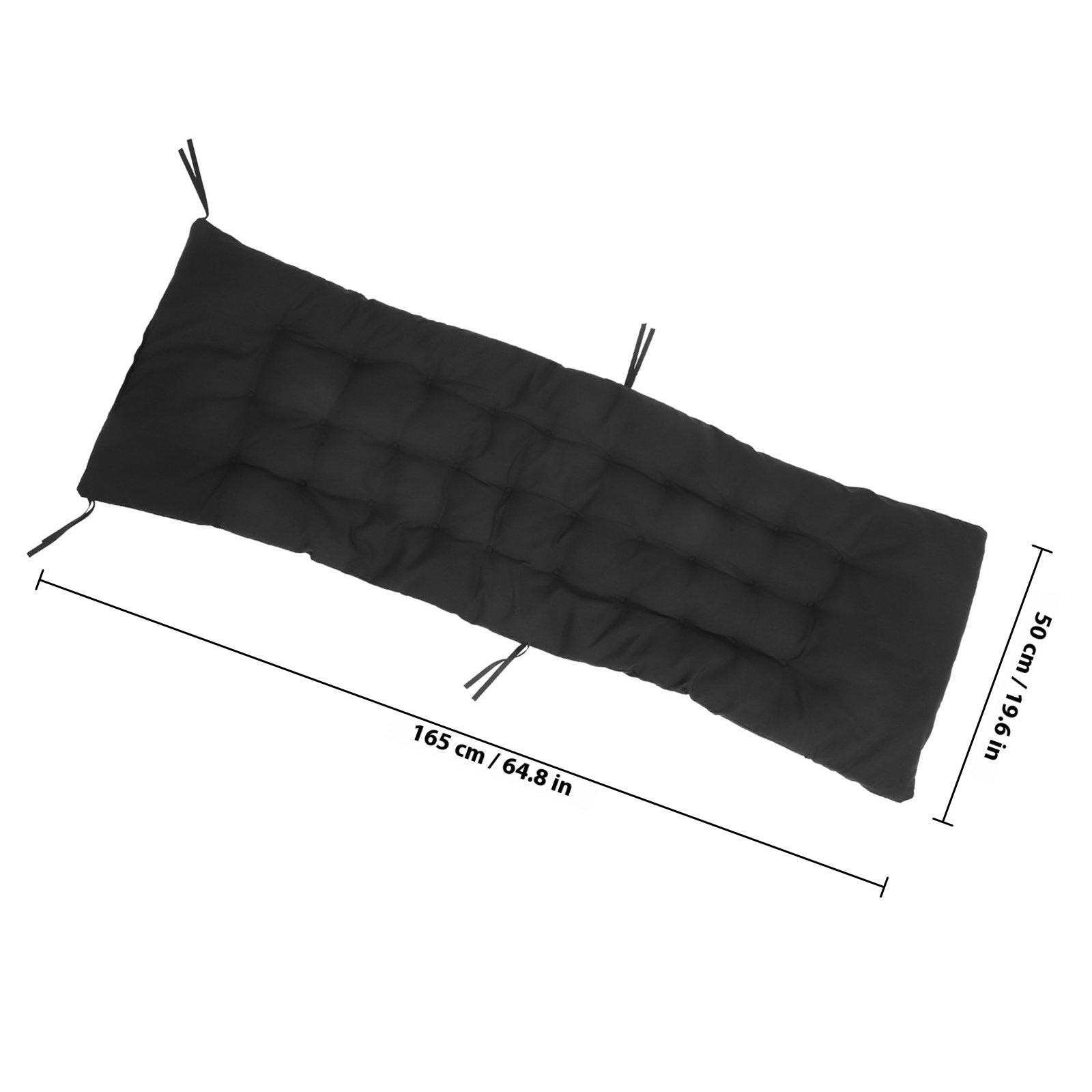 

Thick Outdoor Gray Pearl Cotton Bench Cushion with Backrest Elastic Cover Non-Slip for Porch Garden Patio Lounge Chair Seat чорний