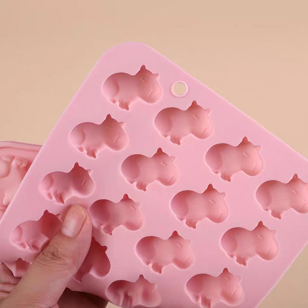 3D Capybara Silicone Mold Cartoon Animal Chocolate Cookies Ice Cube Tray Gummy Jelly Soap For Baby Shower Cake Decoration Tools