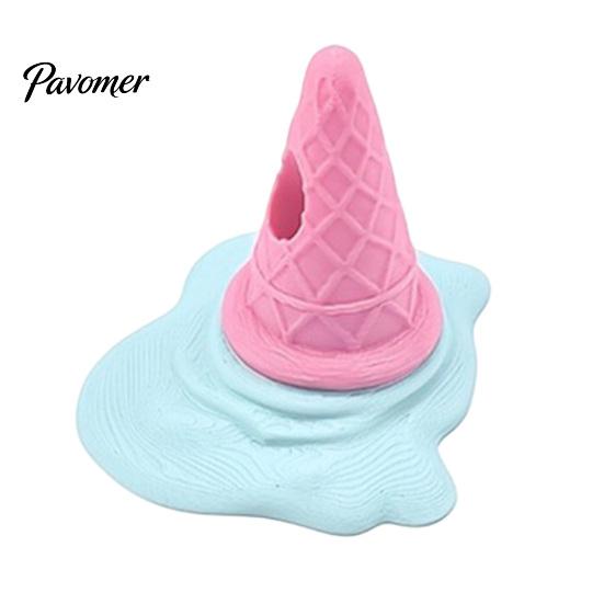 Creative Ice Cream Decor 3D Printed Melting Pen Holder, Novelty Cone Desk Desktop Storage Container Stand, Funny Organizer, Decorative Figurine