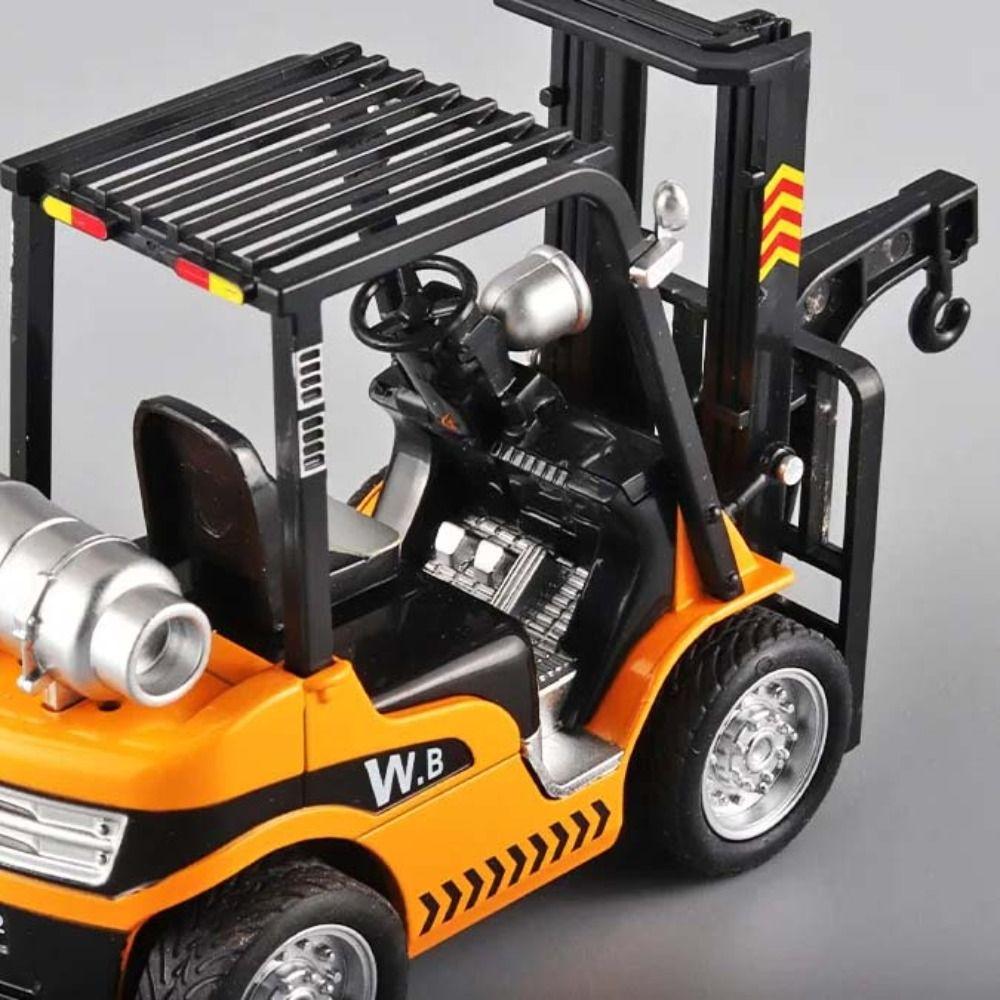 Warehouse Lift Truck Simulation Crane Toy Diecast Metal Engineering Vehicle Models  For Children
