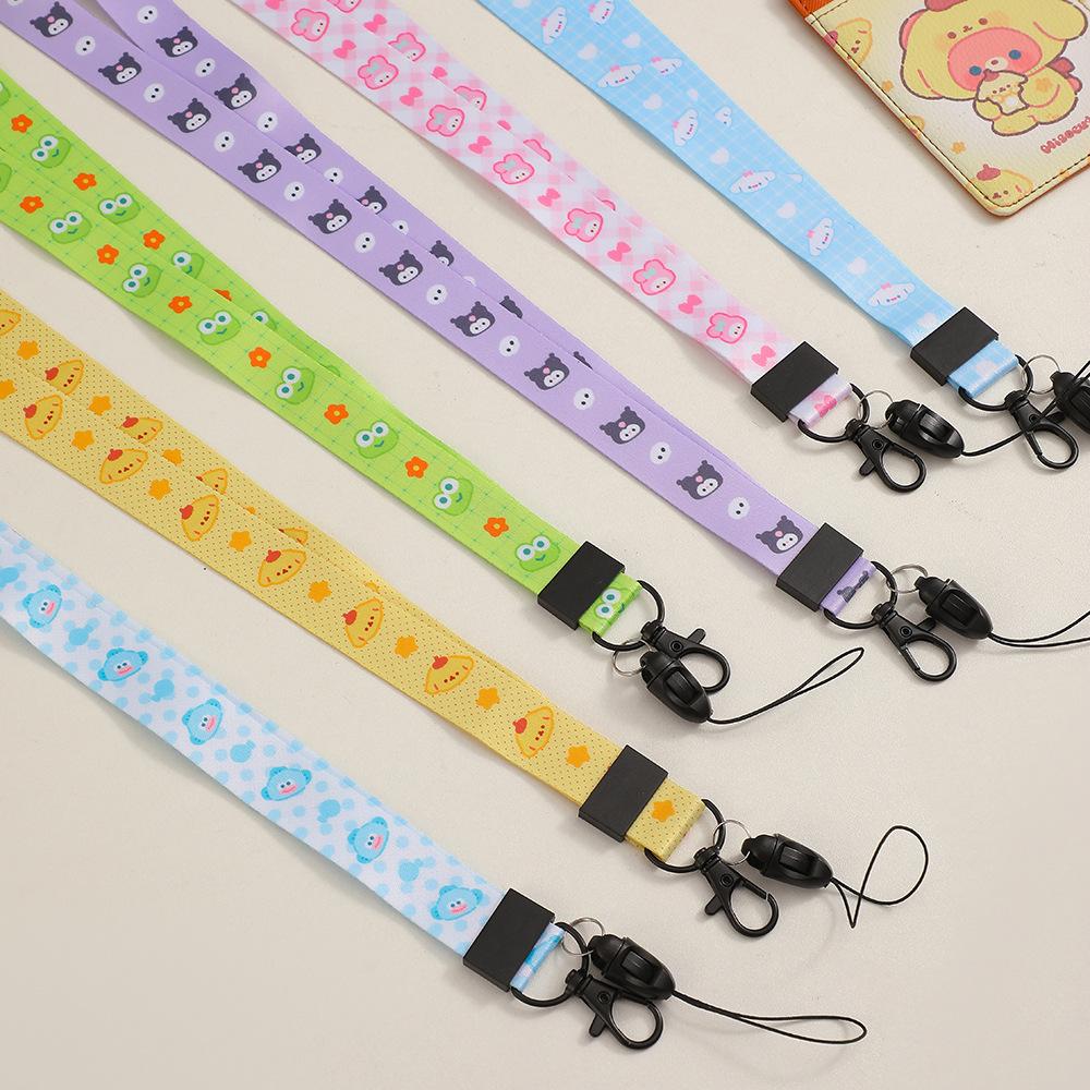Ins Korean Version of The Girl Cartoon Hanging Neck Lanyard Student Hard Card Holder Long Rope Work Permit Mobile Phone U Disk Long Hanging Rope