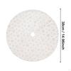 Mini Plush Christmas Tree Skirt 15 Inch Ornament for Living Room Indoor Home Silver Snowflakes