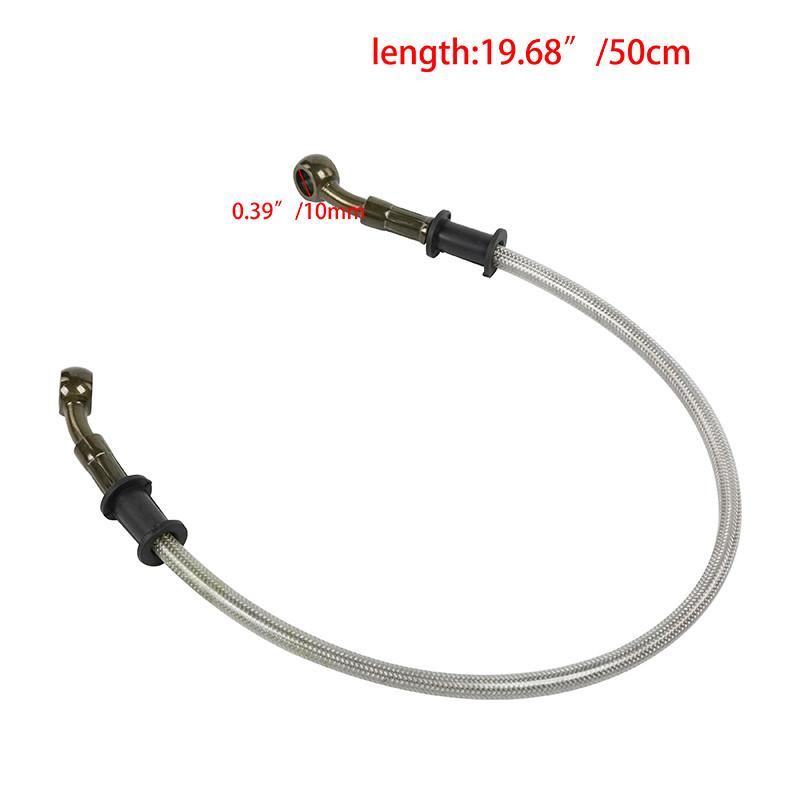 Motocykl Dirt Bike Opletená brzdová hadice Ocelové brzdové lanko Hydraulická trubka 28 stupňů Banjo 500mm-1200mm pro univerzální motocykl