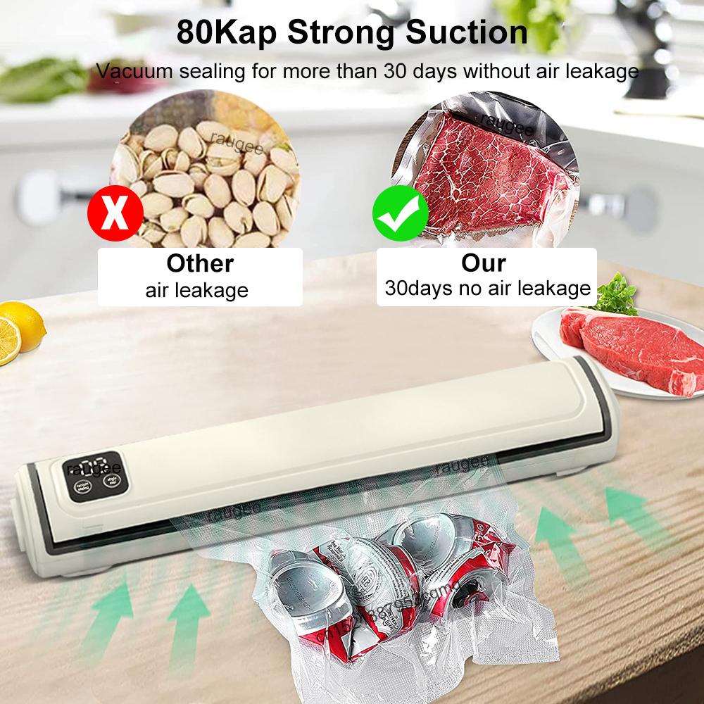 Food Vacuum Sealer Portable Kitchen Vacuum Packing Sealing Machine Plastic Bag Sealer With 10 Pcs Storage Bags