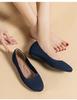 Y2 Women's Plus Size Knit Soft Sole Flat Shoes (Sizes 41-44) - Solid Color, Round Toe, Low-Cut, Old Beijing Style.