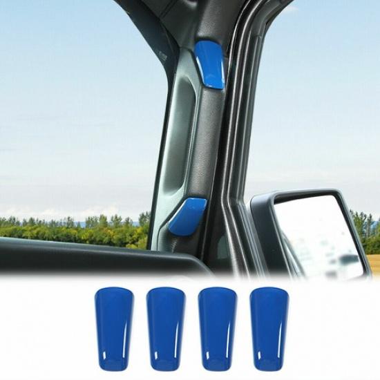 Inner A/B Pillar Grab Handle Decor Cover Trim For Jeep Wrangler JL JT 2018+ Blue
