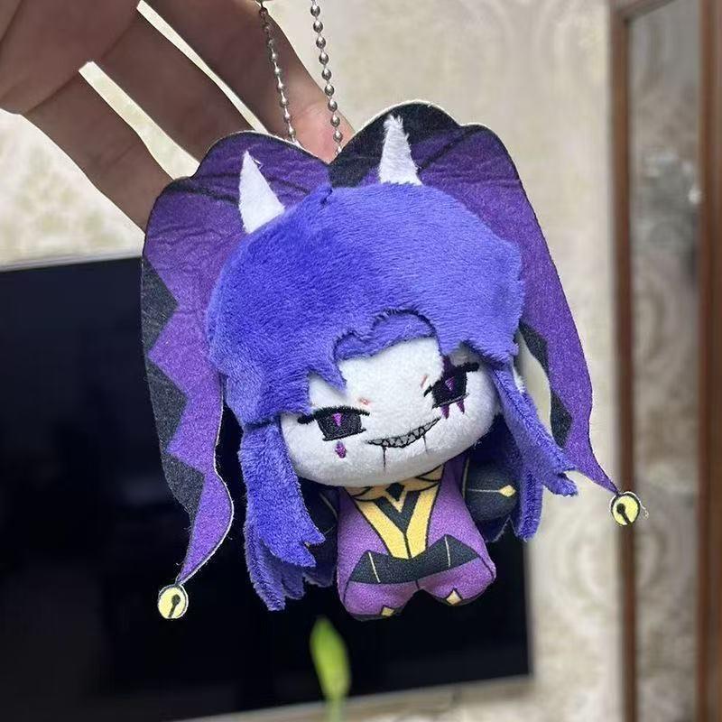 New 10Cm Sweet Animated Circus Purple Jester Stuffed Buddies Keyring Video Game Freak Character Plush Cuddly Toy Plushie Backpack Ornament